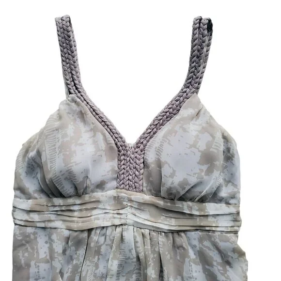 Soft Surroundings Summer Breeze Tan & Grey Abstract Sleeveless Lined Maxi Dress - Picture 5 of 16